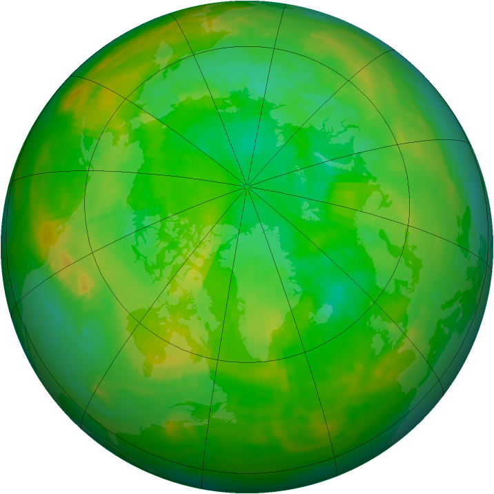 Arctic ozone map for 22 July 1982